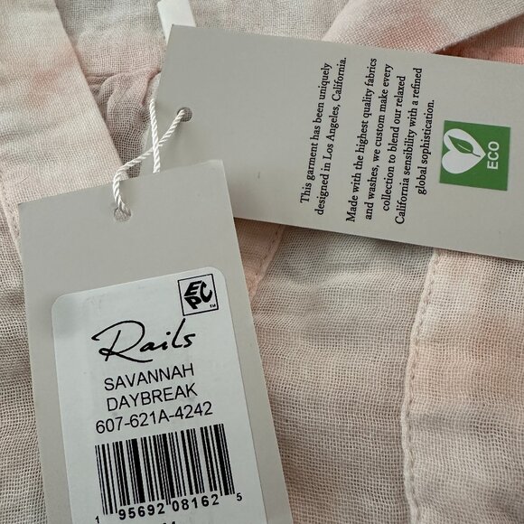 NWT Rails Organic Cotton Gauze Savannah Daybreak Top MEDIUM Blouse Shirt - Picture 5 of 6
